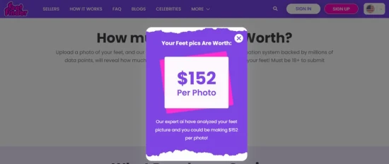 Оценка стоимости фото ног